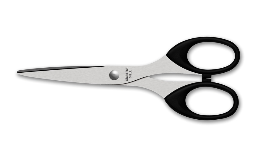 Nůžky ICO 16,5 cm, černé, blistr