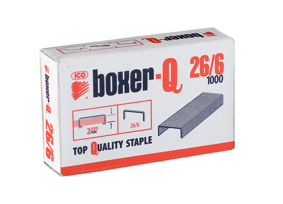 Sešívací spony BOXER-Q 26/6, 1000 ks
