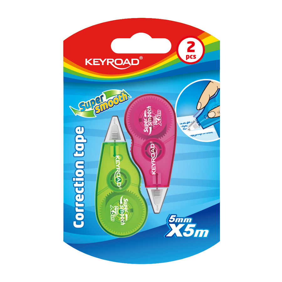 Korekční strojek KEYROAD MINI, 5mm x 5m, blistr 2ks