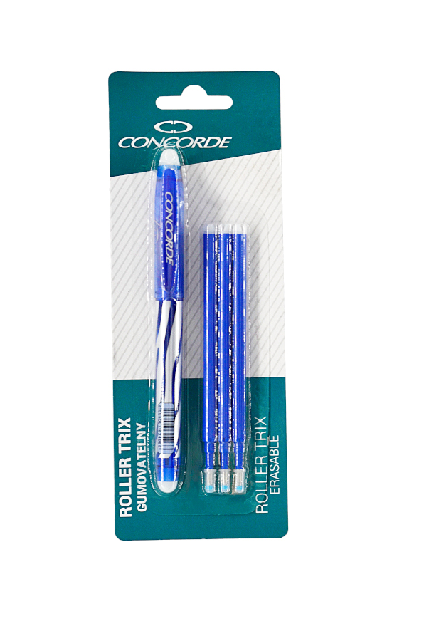 Roller CONCORDE Trix gumovatelný, modrý + 3 náplně, blistr